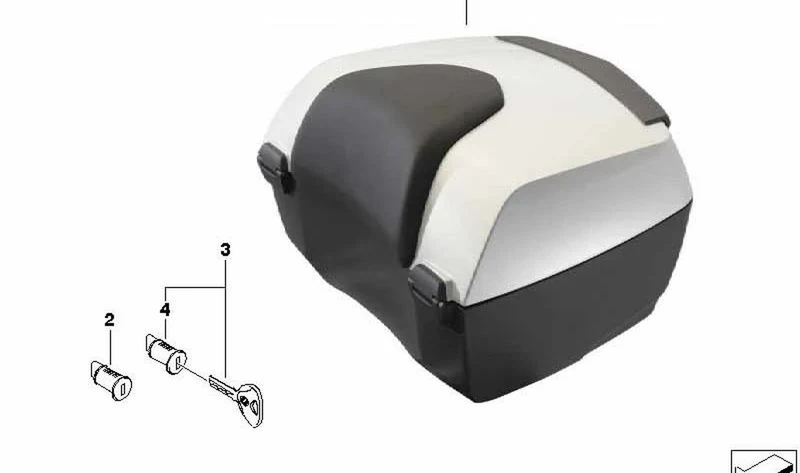 Topcase carretera Vermilionred ME OEM 77438526376 para BMW Motorrad K1600 GT, K1600 GTL (01/2010-09/2016). Original BMW Motorrad.
