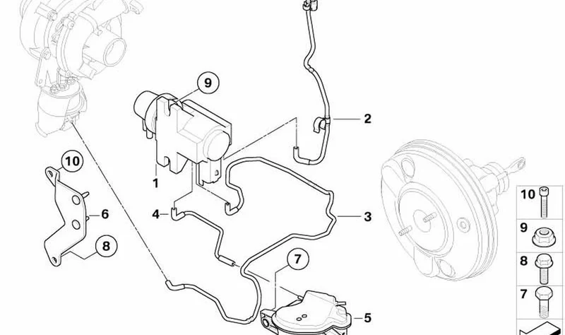 Depósito de vacío OEM 11667803722 para MINI R56, Clubman R55, Cooper D, One D. Original MINI.