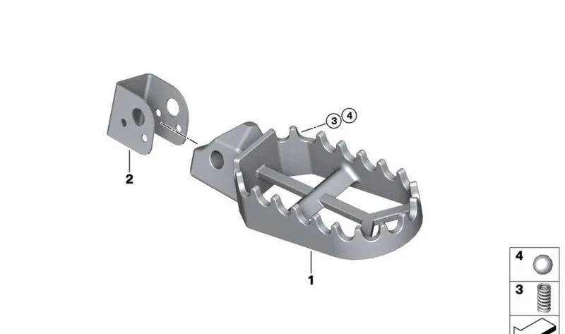 Bola de descanso-pies OEM 07119905155 para motos BMW R 1300 GS, R 1200 R, S 1000 RR, F 750 GS... y más. Original BMW Motorrad.