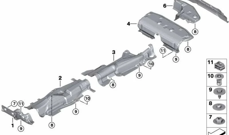 Aislamiento térmico parachoques trasero OEM 51487356340 para MINI Clubman F54, F54 LCI. Original MINI.