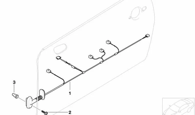Mazo de cables puerta izquierda OEM 61121513381 para MINI R50, R53... y más. Original MINI.