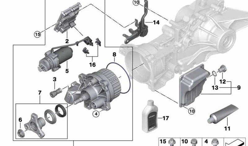 Juego de reparación bomba hidráulica OEM 33108663457 para MINI Clubman F54, Countryman F60, BMW X1 F48, X2 F39... y más. Original MINI.