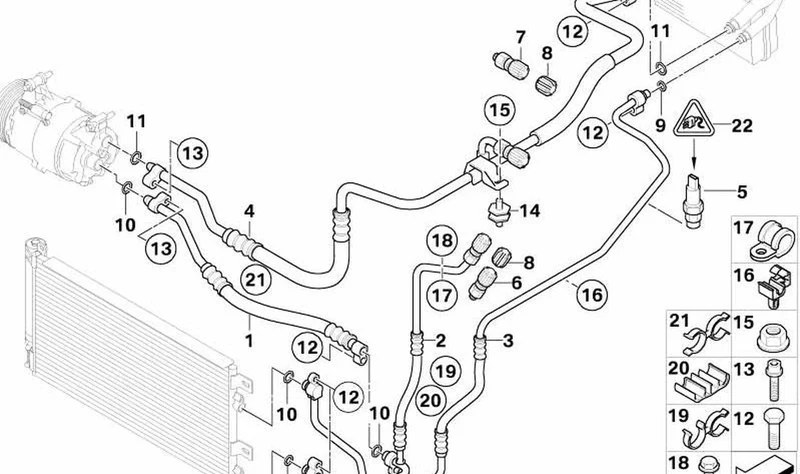 Tubería de presión OEM 64536918603 para MINI R50 One D. Original MINI.