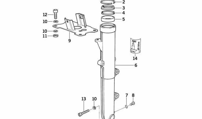Junta de tubo deslizante OEM 31422310345 para motos BMW K1, K 100 RS, K 1100 LT... y más. Original BMW Motorrad.