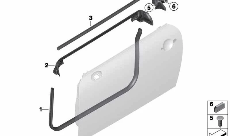 Junta de puerta izquierda OEM 51767362067 para MINI Roadster R59 (01/2011 - 04/2015). Original MINI.