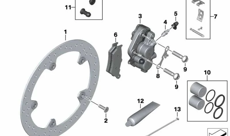 Disco de freno delantero OEM 34118382869 para motos BMW F750GS, F850GS, F900GS... y más. Original BMW Motorrad.