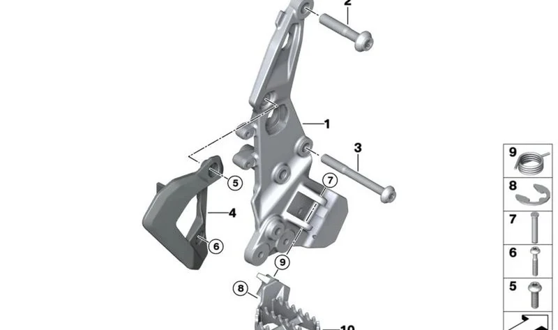 Perno 44 mm OEM 46717675208 para motos BMW F 750 GS, F 800 GS, F 850 GS, K 1200 S, K 1300 S... y más. Original BMW Motorrad.