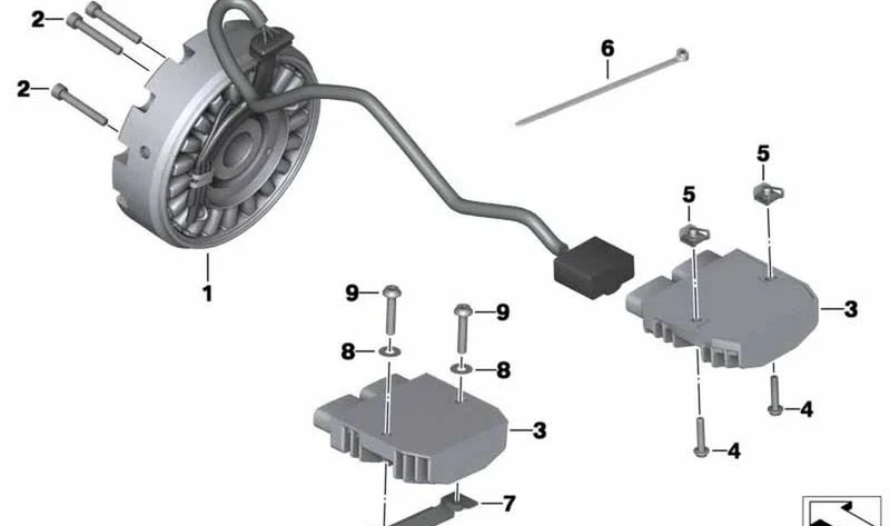Soporte regulador de tensión OEM 12318550254 para motos BMW R1200R, R1250R, R1200RS, R1250RS. Original BMW Motorrad.