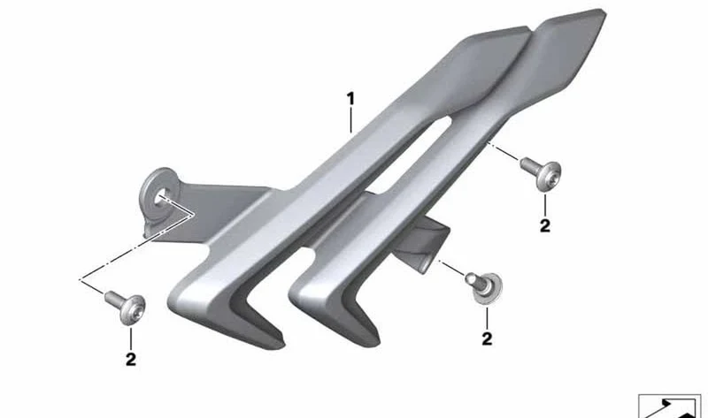 Moldura marco interior derecha OEM 46638388421 para motos BMW S 1000 RR (K67), M 1000 RR (K66). Original BMW Motorrad.