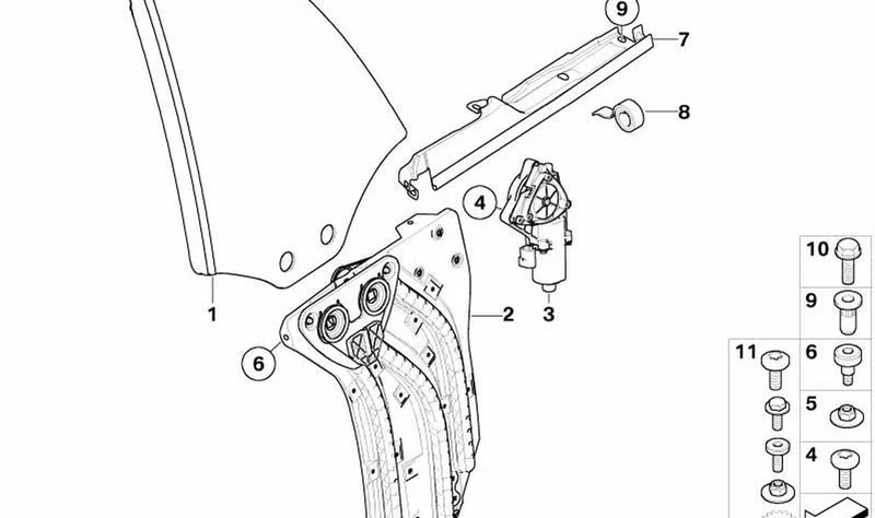 Cristal lateral trasero izquierdo OEM 51377111021 para MINI Cabrio R52 (11/2002 - 07/2008). Original MINI.