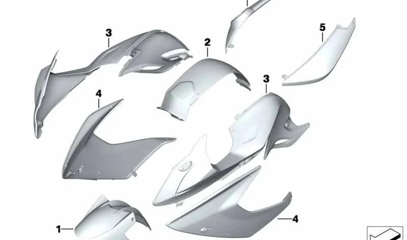 Pieza lateral trasera izquierda OEM 46628355091 en color GRAVITY-BLUE para motos BMW F 800 GT (K71) 11/2016-10/2019. Original BMW Motorrad.