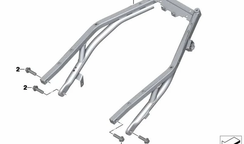 Cuadro trasero OEM 46518544820 para BMW Motorrad C evolution (K17) 2014-2020. Original BMW Motorrad.
