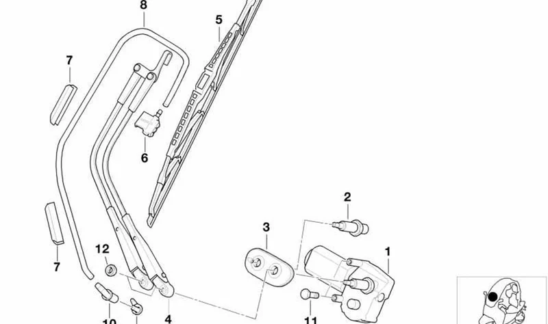 Clip limpiaparabrisas OEM 61612329588 para BMW Motorrad C1 (10/1999 - 04/2003). Original BMW Motorrad.