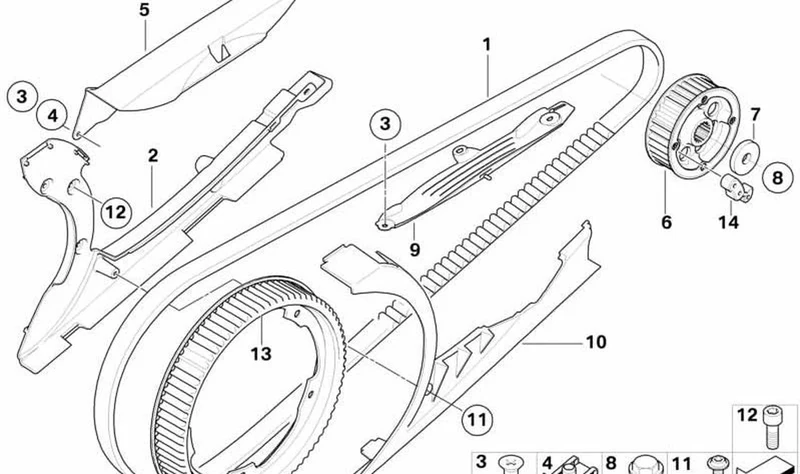 Piñón de correa OEM 27727706466 para BMW F800GT, F800S, F800ST. Original BMW Motorrad.
