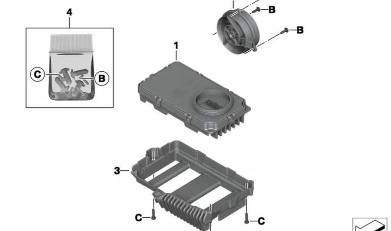 Moldura unidad de mando OEM 63128543453 para motos BMW R1200GS, R1200GS Adventure. Original BMW Motorrad.