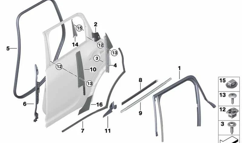 Panel protector triangular puerta trasera izquierda OEM 51357390659 para MINI Countryman F60, F60 LCI. Original MINI.
