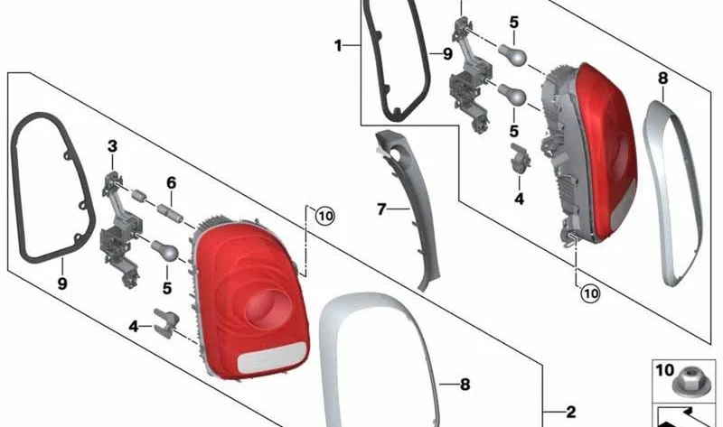 Piloto trasero derecho OEM 63219477156 para MINI Countryman F60 (11/2015 - 07/2020). Original MINI.