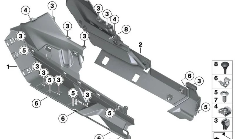 Revestimiento estribo derecho OEM 46639445283 para BMW Motorrad C Evolution, C 650 GT... y más. Original BMW Motorrad.