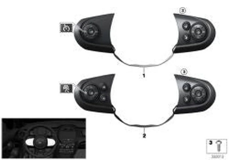 Interruptor de volante multifuncional OEM 61319360508 para MINI F56, F55. Original MINI.