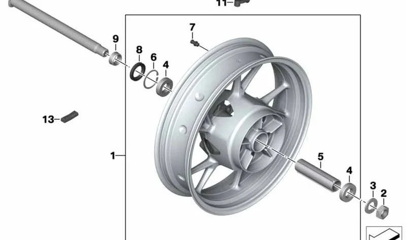 Llanta fundida negra trasera OEM 36319457007 para BMW Motorrad F 900 R, F 900 XR... y más. Original BMW Motorrad.