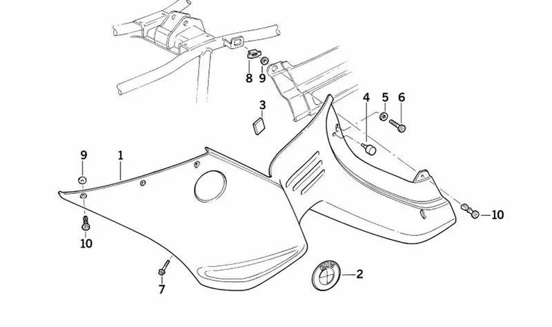 Perno carenado OEM 46632313072 para motos BMW R1100RS, R1150RS, R850RT, R1150RT. Original BMW Motorrad.
