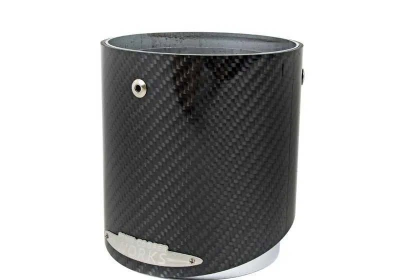 Embellecedor trasero del tubo de escape JCW en carbono OEM 18302349677 para MINI F56, F55, Clubman F54, Cabrio F57, Countryman F60… y más. Original MINI.