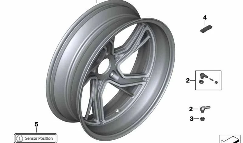 Llanta fundida negra trasera OEM 36318404321 para motos BMW R 1250 RT, R 1250 R, R 1250 RS. Original BMW Motorrad.