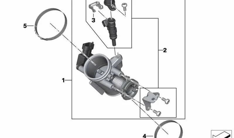 Válvula de mariposa OEM 13548393223 para motos BMW G 310 GS, G 310 R. Original BMW Motorrad.