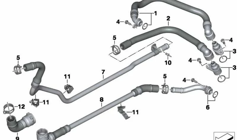Tubo refrigerante OEM 17128545073 para BMW Motorrad C evolution (K17) 2014-2020. Original BMW Motorrad.