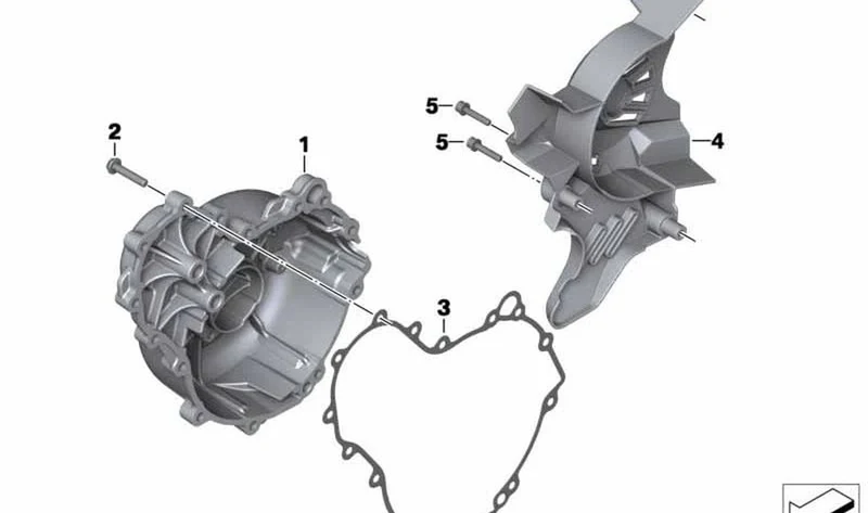 Cubierta tapa de cárter de motor derecha OEM 11147679327 para BMW F 650 GS, F 800 GS. Original BMW Motorrad.