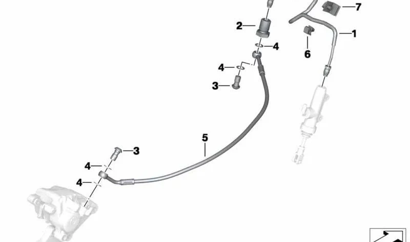 Soporte de tubería de freno OEM 34217681029 para BMW Motorrad F800GT, F800S, F800ST, F800R. Original BMW Motorrad.