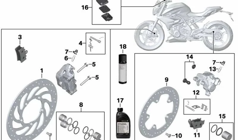 Disco de freno trasero OEM 34218554136 para motos BMW G 310 R, G 310 GS, G 310 RR. Original BMW Motorrad.