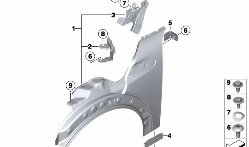 Chapa de cierre izquierda OEM 41352754719 para MINI R56, R56 LCI, Clubman R55, Cabrio R57, Coupé R58, Roadster R59... y más. Original MINI.