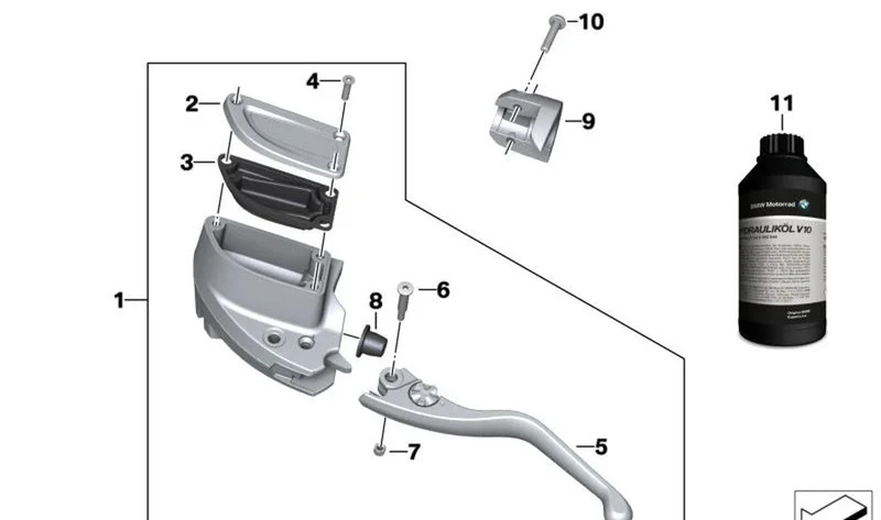 Maneta de embrague OEM 32727915089 para motos BMW R 18, R 18 Classic. Original BMW Motorrad.