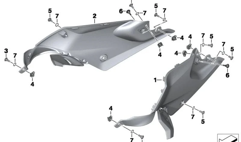 Moldura depósito parte inferior OEM 46638534273 para motos BMW R1200R, R1250R. Original BMW Motorrad.