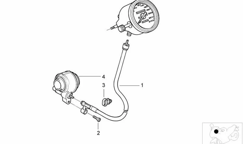 Árbol del tacómetro OEM 62122306856 para motos BMW R850R, R1100R, R1150R... y más. Original BMW Motorrad.