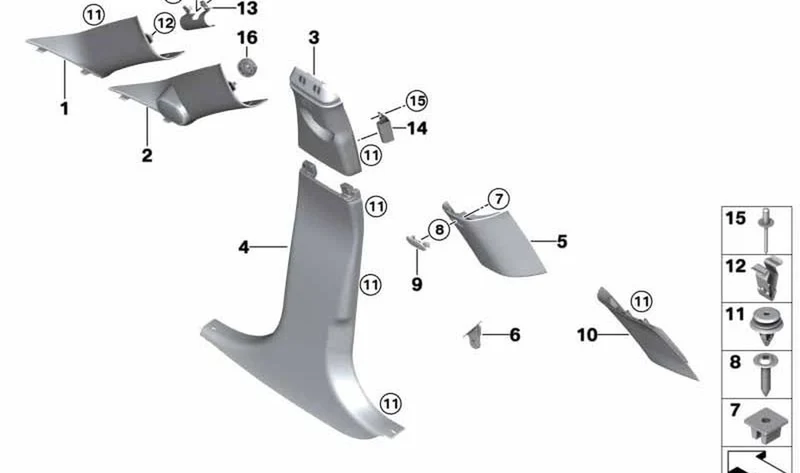 Paramento columna C izquierdo OEM 51437392309 para MINI Clubman F54, F54 LCI. Original MINI.