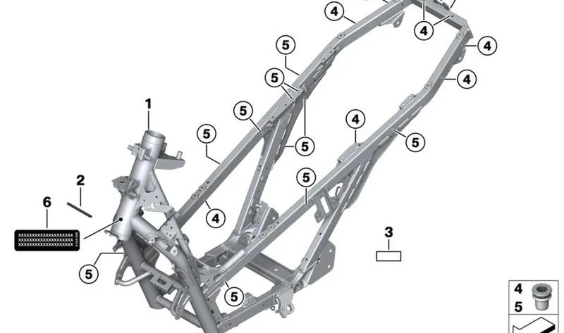 Lámina protectora número de bastidor OEM 46519444642 para motos BMW C 400 GT, C 400 X. Original BMW Motorrad.