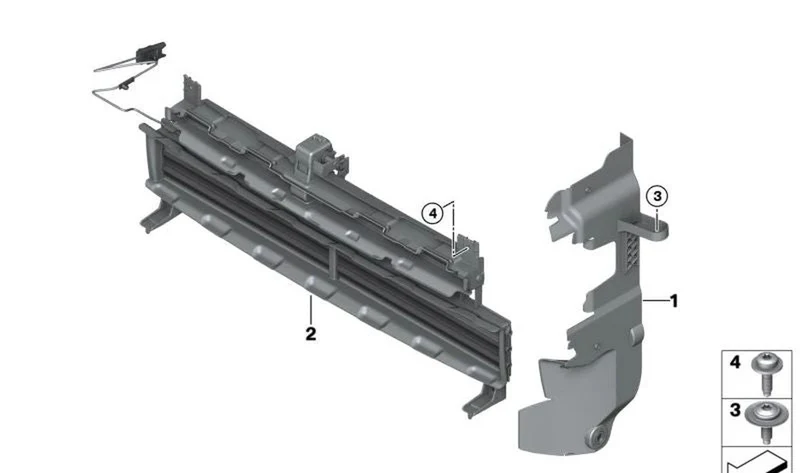 Guía de aire izquierda OEM 51747499537 para MINI F56 Cooper SE. Original MINI.
