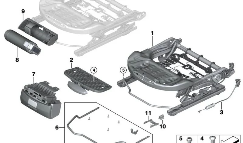 Cable Bowden riel del asiento izquierdo OEM 52107409763 para MINI F56, F56 BEV, F56 LCI, F56 BEV LCI, Cabrio F57, Cabrio F57 BEV, Cabrio F57 LCI. Original MINI.