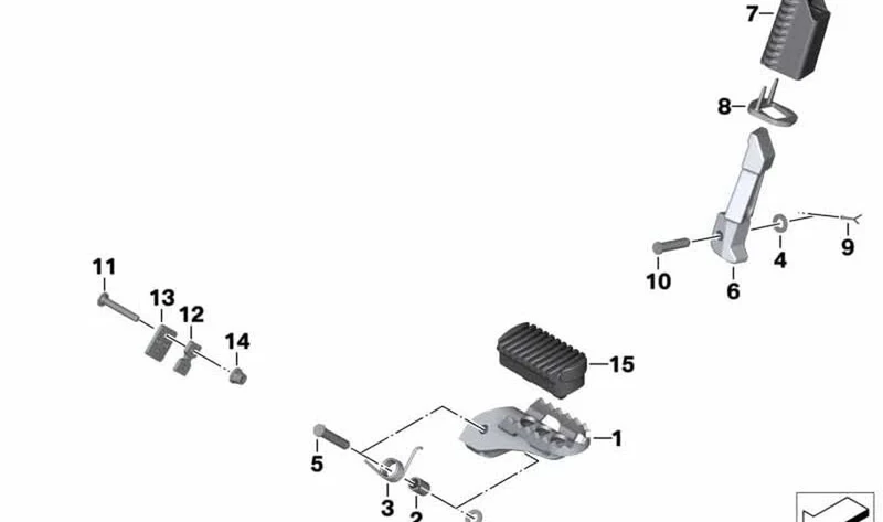 Descansa-pies izquierdo OEM 46717701199 para motos BMW F700GS, F650GS, F800GS. Original BMW Motorrad.