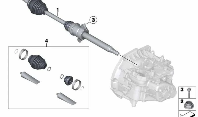 Árbol de salida derecho OEM 31608605474 para MINI R56, R56 LCI, Clubman R55, Cabrio R57, Coupé R58, Roadster R59... y más. Original MINI.