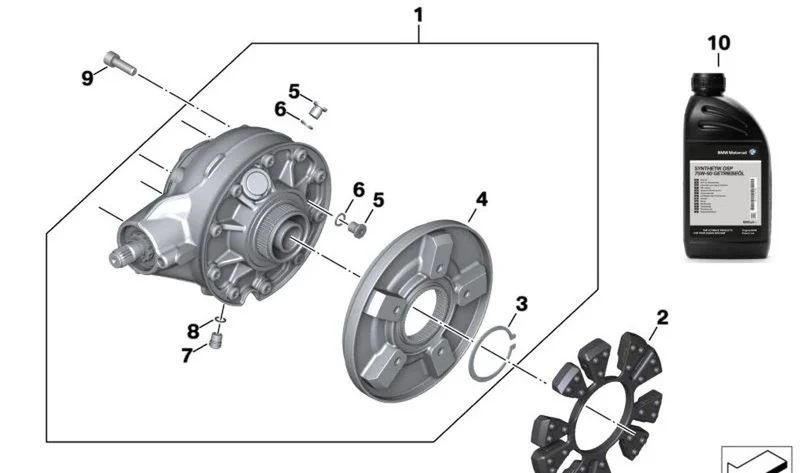 Pieza de arrastre trasera OEM 33749444203 para motos BMW R 18, R 18 Classic, R 18 Transcontinental. Original BMW Motorrad.