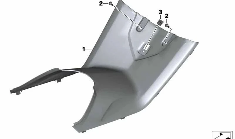 Cubierta central OEM 46638556366 para motos BMW C 600 Sport, C 650 Sport. Original BMW Motorrad.