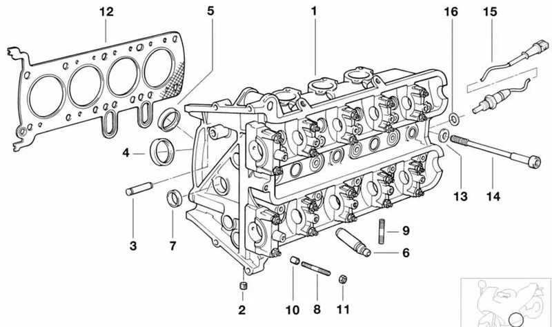 Guía de válvula escape OEM 11121464994 para motos BMW K1200 GT, K1200 RS, K1200 LT. Original BMW Motorrad.