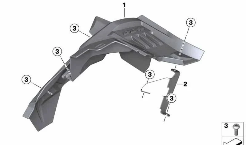 Soporte guardabarros trasero OEM 46628566806 para motos BMW C 400 GT, C 400 X. Original BMW Motorrad.