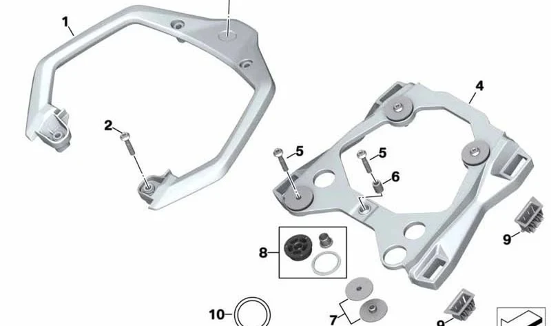 Placa básica trasera OEM 46548409341 para BMW Motorrad S 1000 XR (K69) 2018-2025. Original BMW Motorrad.