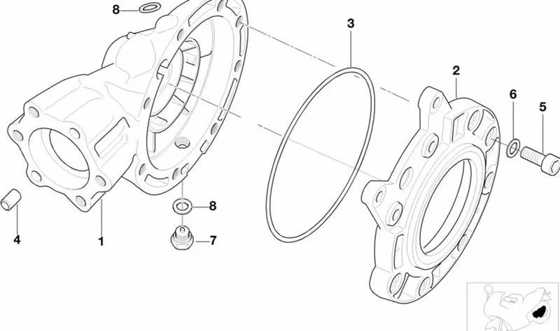 Tapa del cárter trasera OEM 33112335511 para BMW Motorrad R 850 C, R 1200 C, R 1200 C Montauk... y más. Original BMW Motorrad.