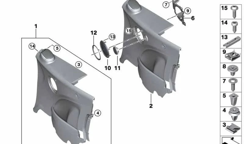 Embellecedor altavoz tono agudo derecho OEM 51437417384 para MINI Cabrio F57, F57 LCI... y más. Original MINI.