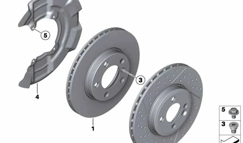 Chapa protectora de freno delantera OEM 34119805959 para MINI Countryman R60, Paceman R61. Original MINI.